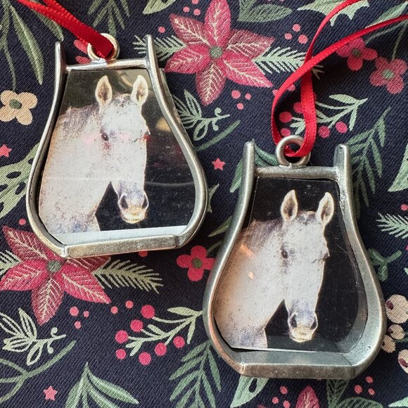 Western Stirrup Silver Picture Frame Ornaments – LOT of 2, NWT - Picture 8 of 8